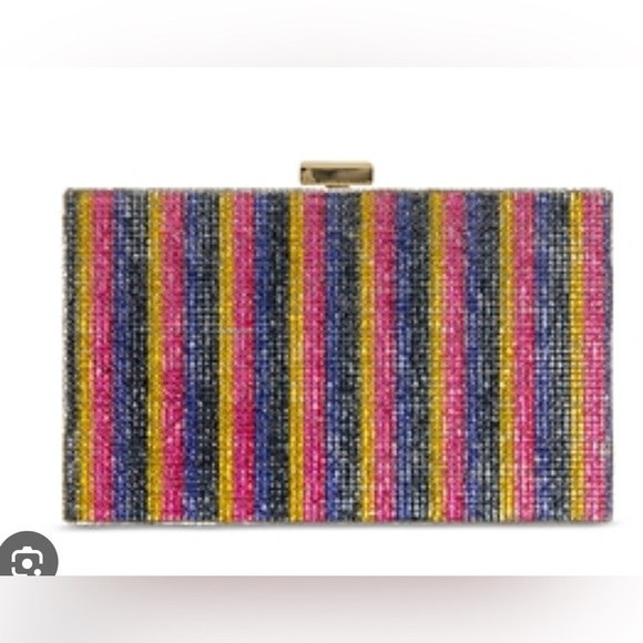 Sondra Roberts Embellished Convertible Rainbow Box Clutch - Picture 1 of 7